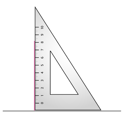 삼각자로 수선 긋기